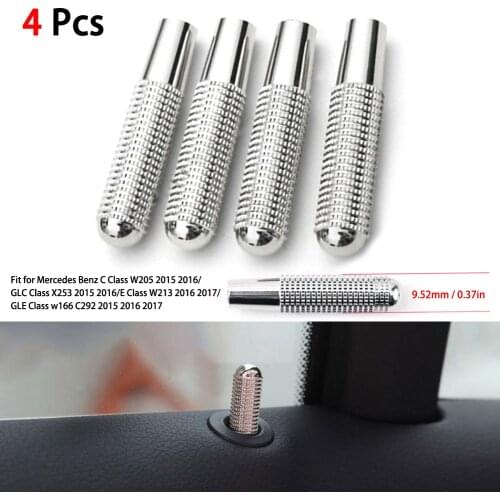 4pcs Car Door Lock Pin Knob Button Fit For Mercedes-Benz W204 W205 GLK GLE GLC Door Lock Protective Cover Interior Accessories