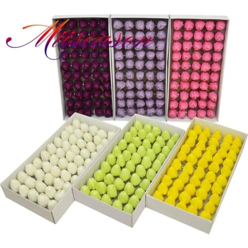 50Pcs Soap Tulip Artificial Flowers Head Real Touch Tulips Soap Fake Flower For Wedding Home Valentines Day Garden Decor Gift