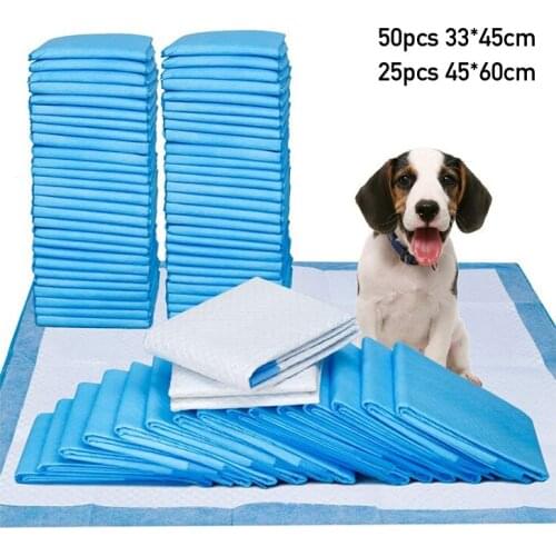 50pcs 25pcs Pets Disposable Diaper Super Absorbent Training Pee Pads Healthy Nappy Mat for Cats Dog Cage Mat Pet Supplies