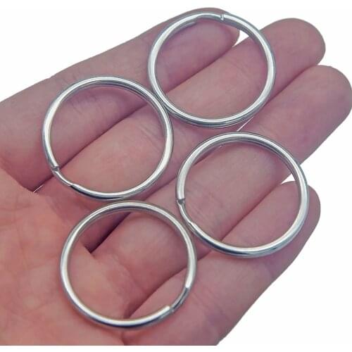 10pcs/lot Stainless Steel Hole Key Ring Key Chain 20//25/30/32/35mm Women Steel Round Split Cute Keychain Gifts Men Girl Jewelry