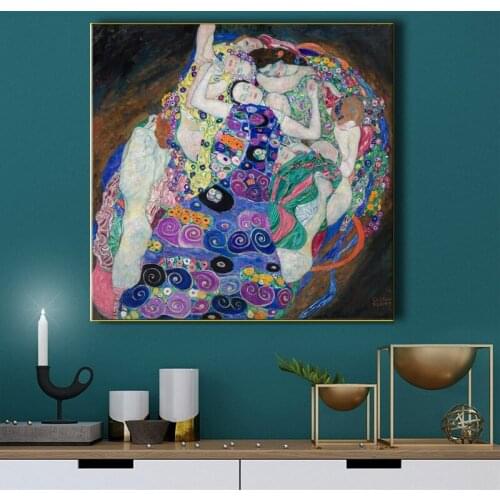 The Virgin Famous Art Paintings By Gustav Klimt Classical Wall Art Canvas Prints Reproductions For Living Room Wall Decor Cuadro