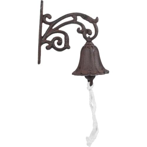DRELD Vintage Doorbell Country Rustic Door Bell Wall Mounted Dinner Bell Cast Iron Wall Decorative Bell for Home Shop Restaurant