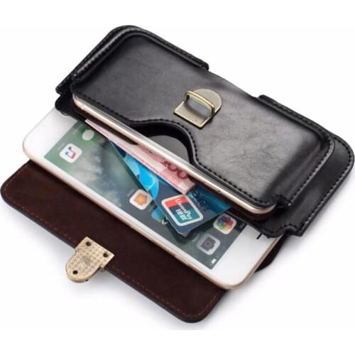 Dual Pouch Leather Belt Clip Mobile Phone Case For Meizu 15/15 Lite/15 Plus/M6s/E3/M6 Note/Pro 7 Plus/M5c/MX5e M5S/E2/Pro 6 Plus