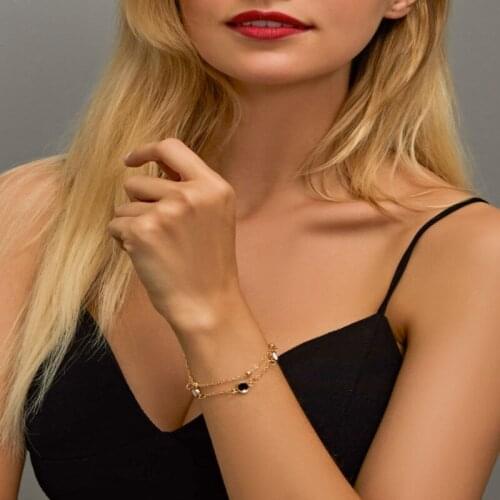 Double layer Bracelet&Anklet For Women Fashion Shell Adjustable Temperament Stainless Steel Chain Bracelets Jewelry Wholesale