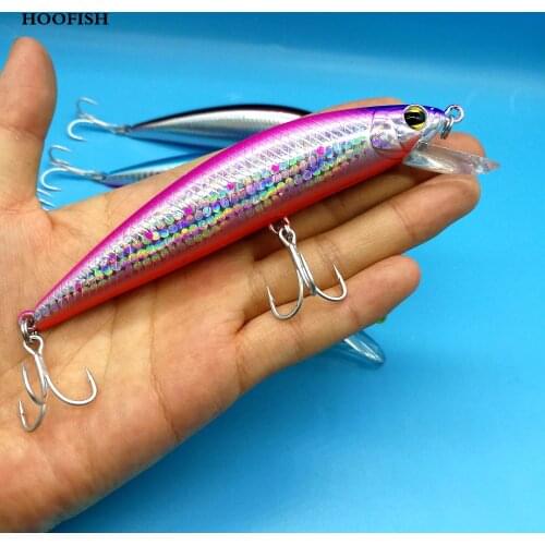 HOOFISH 5pcs/Lot Sinking Minnow Fishing Lure 40g/60g/80g 5Colors Artificial Bait Sea Fishing Bait Hard Lure
