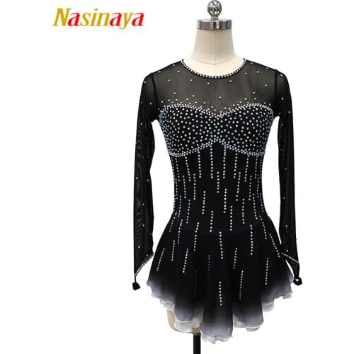 Nasinaya Figure Skating Dress Customized Competition Ice Skating Skirt for Girl Women Kids Patinaje Gymnastics Performance 115