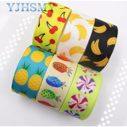 YJHSMY F-17504-986,22 mm 10 yards fruit Ribbons Thermal transfer Printed grosgrain Wedding Accessories DIY handwork materials