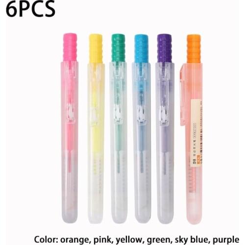 M&G 6Pcs/Set Fluorescent Highlighter Pen Markers Pastel Drawing Pen for Student School Office Supplies Cute Stationery