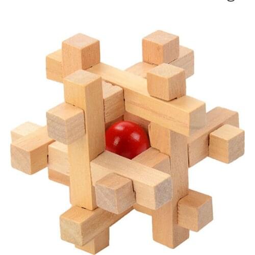 Adults Model Building Kits Creative 3D Wooden Puzzle Toys Chinese Traditional Game Kongming Lock Brain Teasers Educational Toy