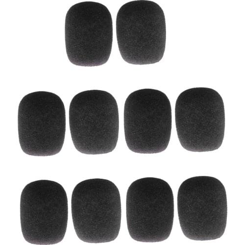 Pack of 10pcs Clip-on Headset Microphone Sponge Windscreen Wind Muff Mic Accessory Microphone Electric Instrument Parts