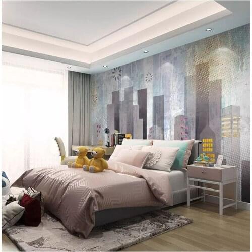 Newest 8d Abstract City Building Wall paper Mural 3D Simple Gold Wallpaper sticker paper For Living room Background Wall Murals