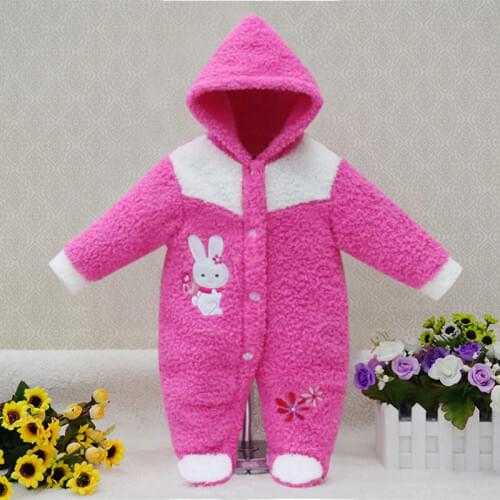 2021 New Little Q Coral velvet long sleeve winter baby clothes one piece kid bodysuit newborn boys girl clothing infant apparel