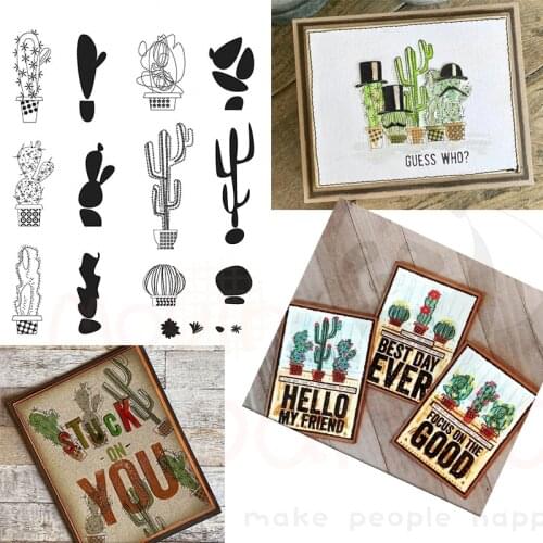 New Plant Cactus Flower Leaf Pattern Cutting Dies and Stamps For DIY Craft Decoration Greeting Stencil Paper Card Scrapbooking