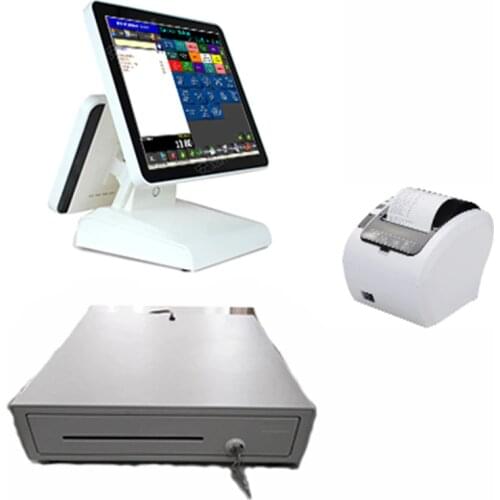 Wholesale Cheap Touch Terminal Pos all in one machine 15 inch dual screen pos system for Restaurant cash register