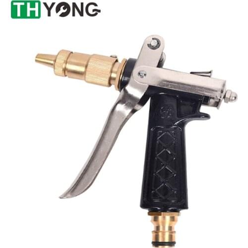 High Pressure Water Spray Gun Car Washing With Brass Nozzle Adjustable Copper Nozzle Head Manual For Garden Hose Pipe Lawn