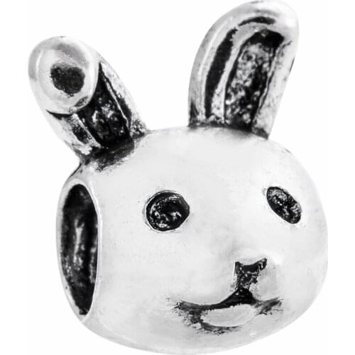 Rabbit Head Shaped Gift Bead Charms For Womens DIY Bracelets Jewelry Hot Sale Charm Beads Wholesale