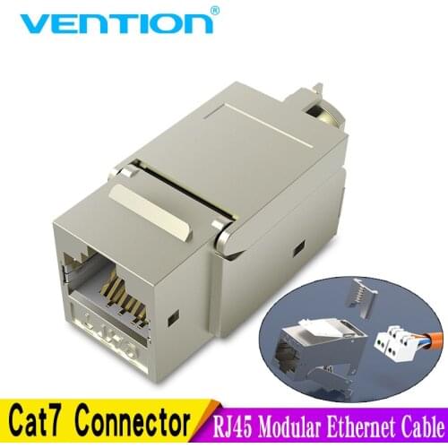 Vention Cat7 Ethernet Connector RJ45 Modular Ethernet Cable Head Plug Gold-plated Cat 7 Shield Network Connector for Lan Cable