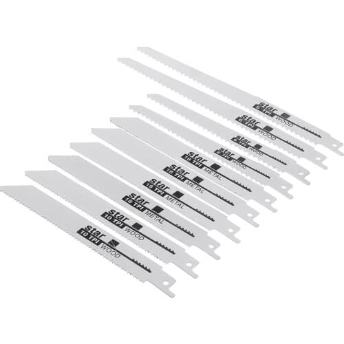 10pcs Reciprocating Saw Handsaw Multi Saw Blades Saber Saw Blade Power Tools Accessories For Cutting Wood Metal PVC Tube