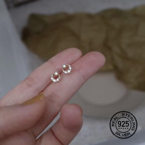 S925 Silver Earrings For Women Zircon Round Diamond Cake Creative Design Fashion Girl Temperament Engagement Gift Jewelry INEFFA