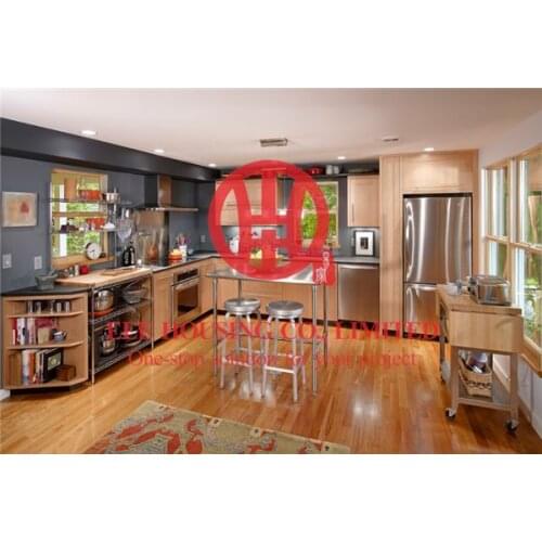 Modern elegant solid wood kitchen cabinet with excellent design and quality shipping by sea