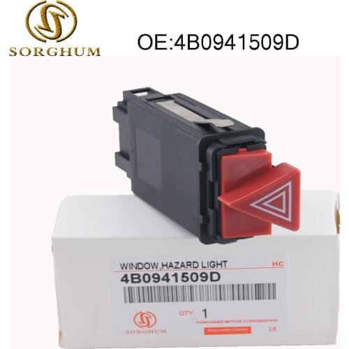 Emergency Hazard Warning Light Flasher Switch Turn Signal Relay Dash Red Button 4B0941509D For Audi A6 S6 RS6 C5