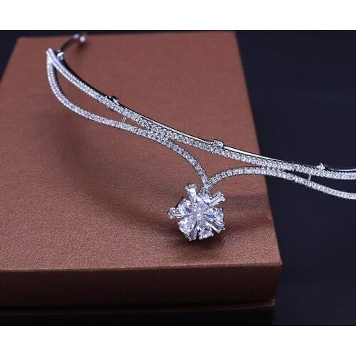 Real High Quality AAA Cubic Zirconia Tiaras and Crowns For Women Fashion Simple Bridal Crowns Wedding Hair Accessories