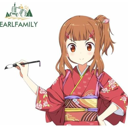 EARLFAMILY 13cm x 11.6cm for GIRLS und PANZER Takebe Saori Vinyl Car Stickers Scratch-Proof Decals Camper Trunk Car Accessoires