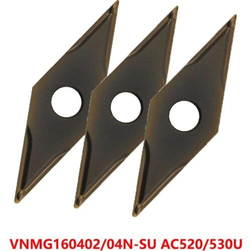 VNMG160402 VNMG160404 N-SU AC530U AC520U Carbide Inserts VNMG 160402 160404 Lathe Cutter Turning Tool CNC Cutting 100% Original