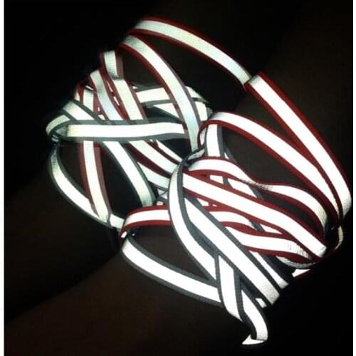 Protective Fashionable Warning High Visibility Double Reflective Side Shoelaces Reflective Strip For Shoes