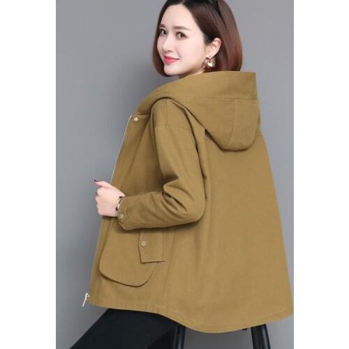 Women’s Hooded Jacket 2021 New Autumn Women Coat Long Sleeve Casual Windbreaker Female Jackets Overcoat Outwear Plus Size