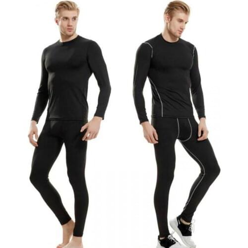 Winter Men Long Sleeve Two Piece Training Suit Quick Dry Basketball Running Football Sportswear Suits Men