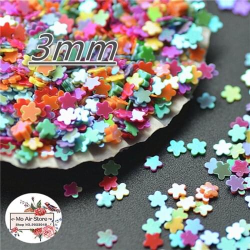10000pcs/lot 3mm shiny cute small flower lovely laser paillette decoration multicolor DIY accessories