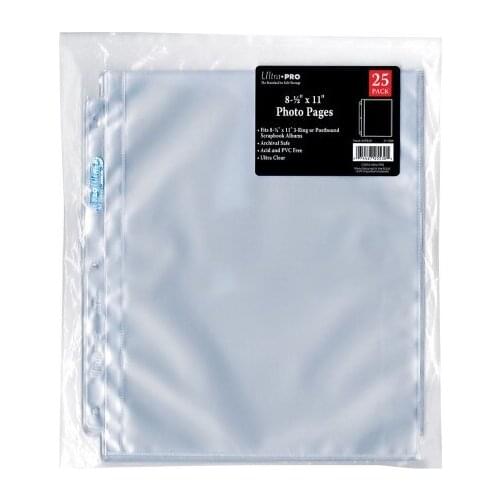 25PCS/LOT Ultra Pro Cards Pages Cards Album Pages Cards Collection Pictures For Photos Album Pages Board Trading Cards Game