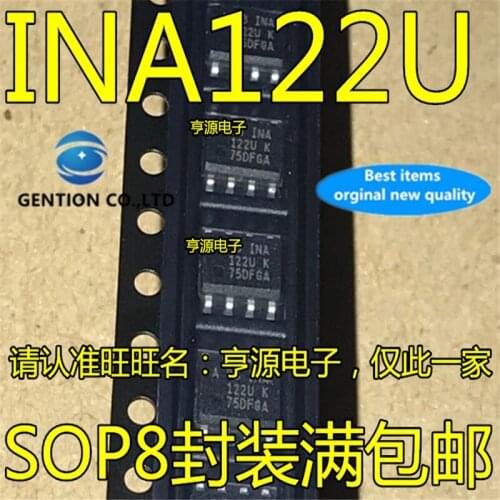 5Pcs INA122 INA122UA SOP8 INA122U Instrument amplifier in stock 100% new and original