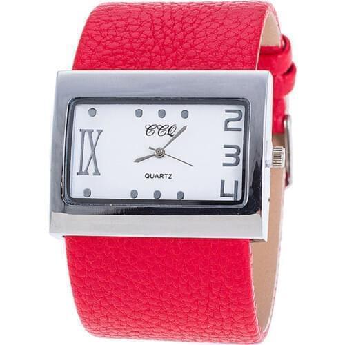 CCQ Top Brand Leather Watch 2019 Men Women Quartz Wristwatch montre femme relogio masculino 6 Colors Wide strap Watches 618