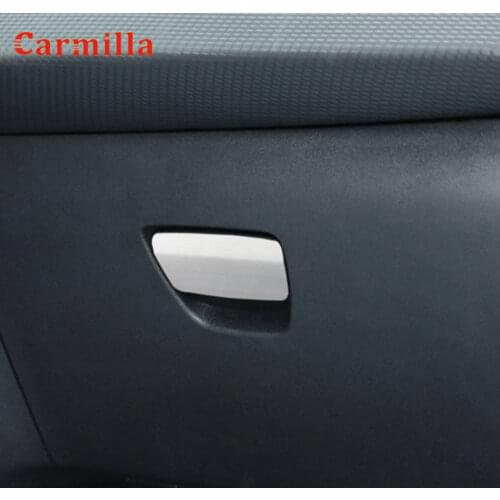 Stainless Steel Interior Car Storage Box Decorative Trim Glove Box Handle Sequins Cover Sticker for Peugeot 2008 2014 - 2019