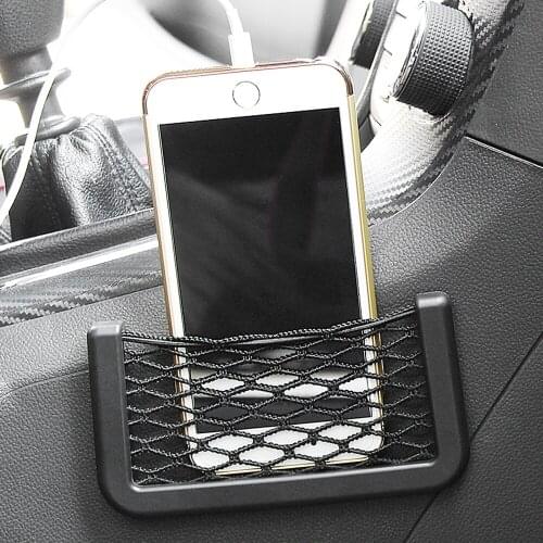 For Renault megane 2 3 duster captur clio 4 Citroen c4 c5 Fiat 500 punto Car Seat Side Back Storage Net Bag Phone Holder