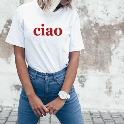 Hello Shirt T-shirt Ciao Letter printing Travel Adventure Harajuku Japanese Anime Blowing Bubbles Summer Womens Casual Cute Tee