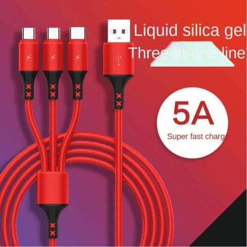 5A 3 in1 Data USB Cable for iPhone Fast Charger Cable For Android phone type c xiaomi huawei Samsung VIVOCharger Wire For iPad
