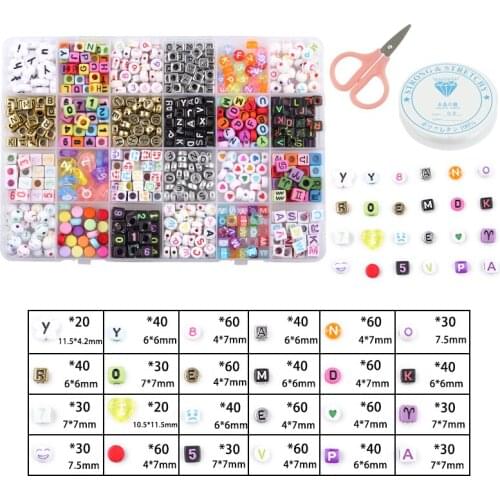 24Cells Czech Acrylic Letter Square Beads Belt Box Set Seedbeads Waist Belly Chain For DIY Beads For Needlewolk Jewelry Making