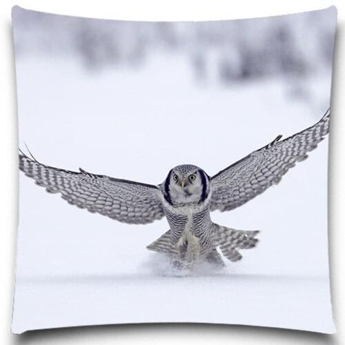 A gray bird with open wings 2D print creative Pillow case Square cotton polyester cushion cover 5 size 9 style