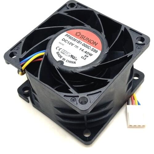 New Original For Sunon 6cm Powerful Cooling fan For 60mm 6038 12V server fan PF60381B1-000C-S99 Dual ball high volume PWM Fan