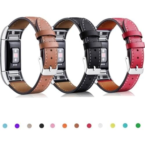 Genuine Leather strap for fitbit charge 2 band Bracelet leather Watchband Replacement wristband wrist correa for fitbit charge2