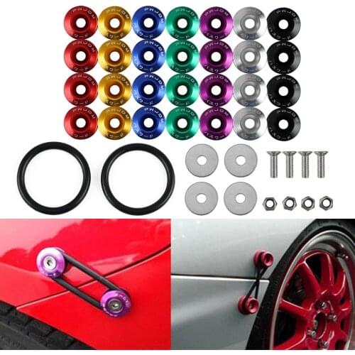 2.4 x 0.7 x 1cm JDM Aluminum Bumper Quick Release Fastener Trunk Fender Hatch Lid Kit Red/Blue/Gold/Purple/Green/Silver/Black