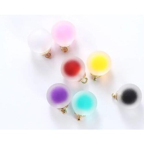 21*16mm Colorful Transparent Ball Round Charms Pendant Finding for Hair Jewelry Accessories Earring Charms Floating Charms
