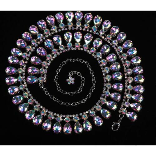 Bazzery Women Belly Dance Accessories Rhinestone Waist Belt for ORIENT Dance Belly Chain Jewelry Body Chain for 130-180cm Girls