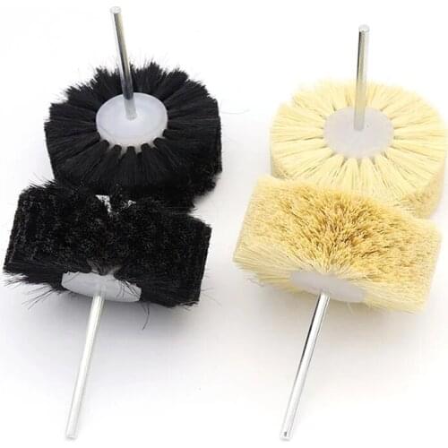 1pcs Abrasive Sisal Filament or Pig Hair Brush Polishing Grinding Buffing Wheel Woodworking For Furniture Rotary Drill Tools