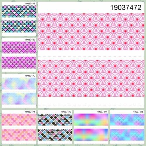 10yards -different sizes - Gradation color pattern ribbon printed Grosgrain ribbon 19037468