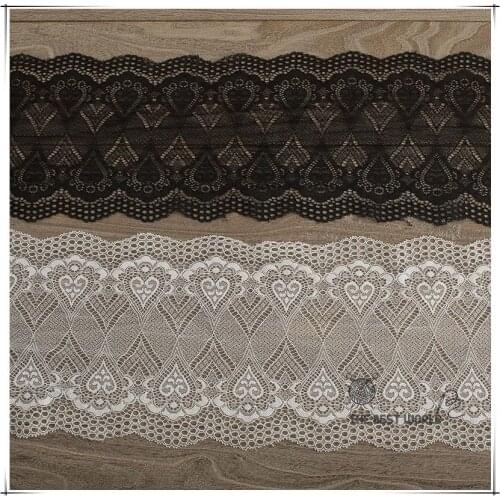 17cm black and white stretch lace trim high quality DIY dress wedding underwear curtain bed decoration material Stretch lace