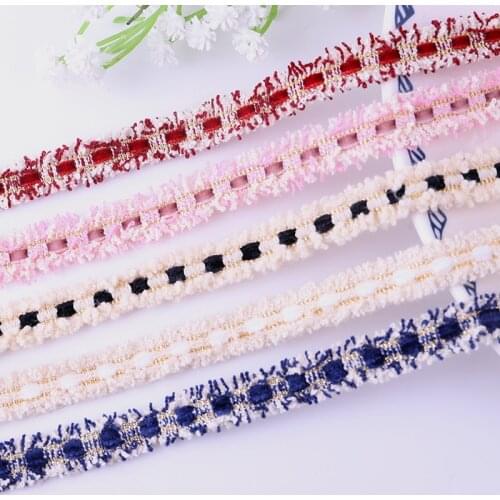 2yards 2.1cm Gold Cotton Thread Row Webbing Vintage Clothing Fabric Decoration collar Trim DIY Sewing Webbing Lace Accessories